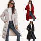 Női téli pamut kapucnis kabát, meleg pamut pehelykabát, középhosszú, vékony szabású
